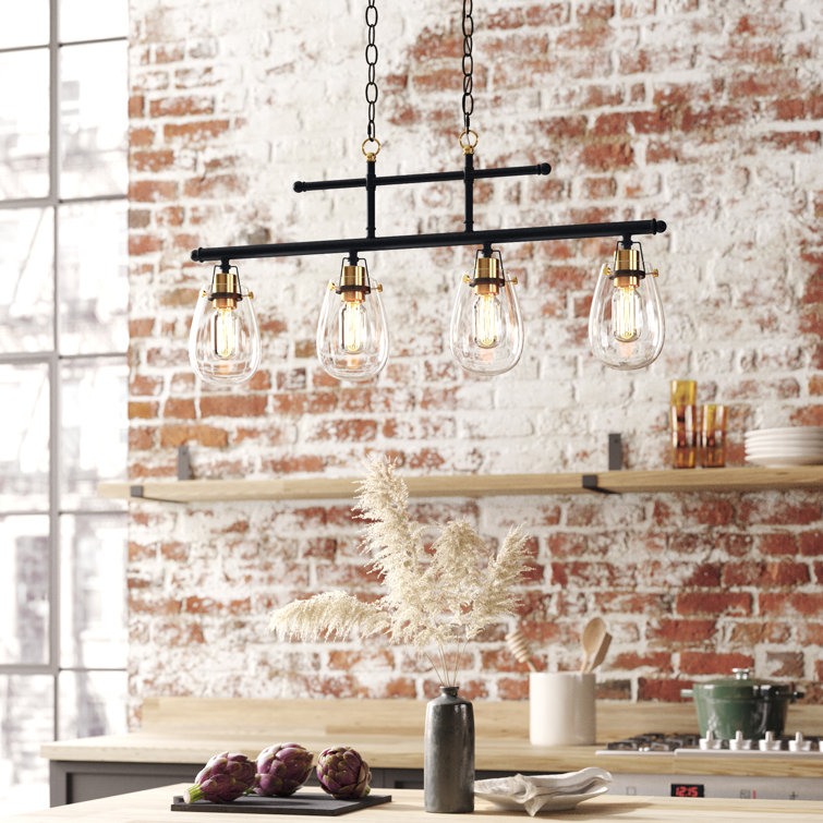 Industrial pendant lights on sale over kitchen island